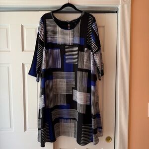 Lane Bryant Black and White Dolman Sleeve Dress
